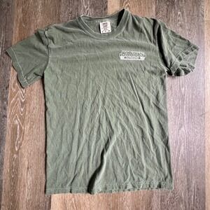 Comfort Colors T-Shirt Mens Small Green Marks Outdoors Graphic Garment Dye
